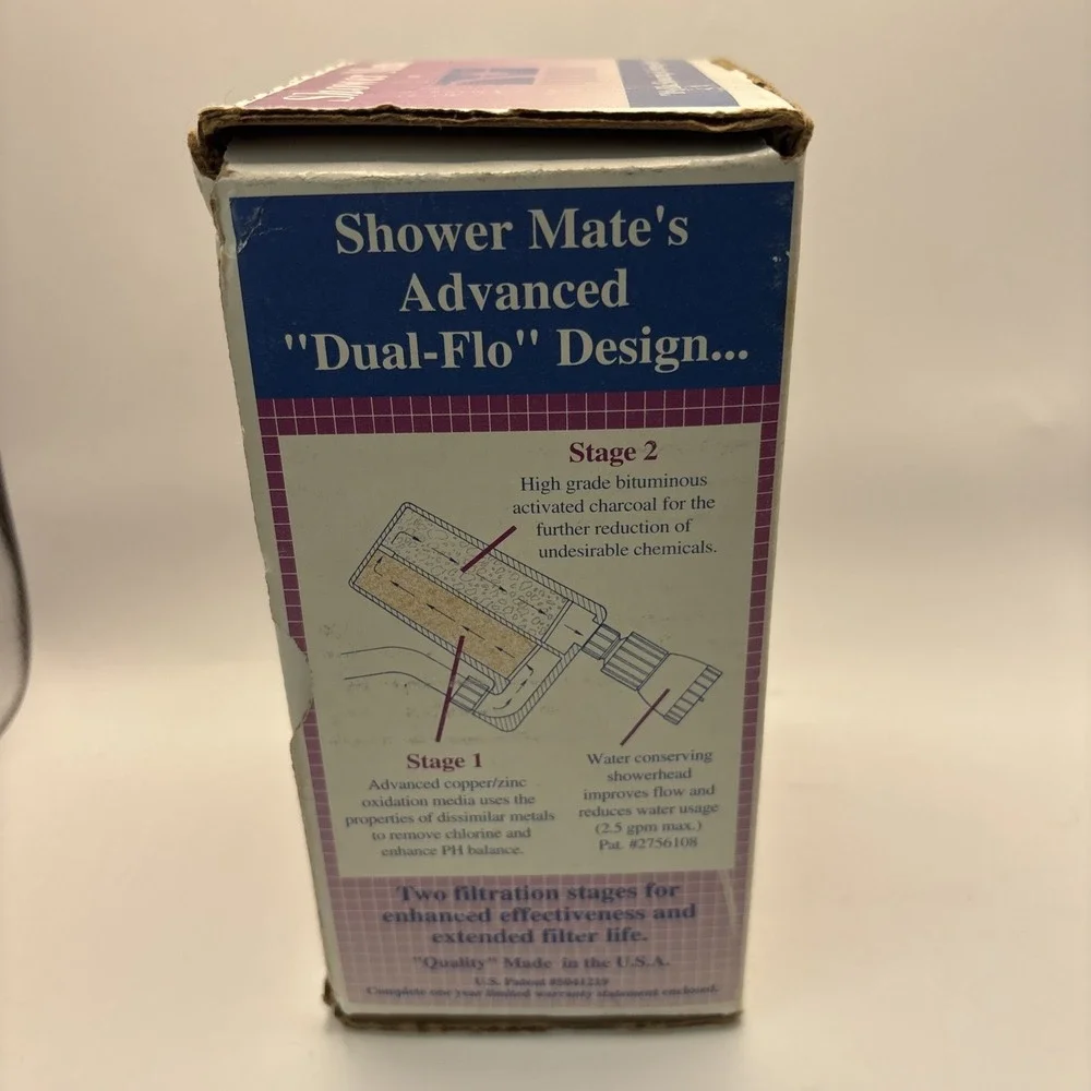 Equinox Shower Mate Shower Water Filter‎ System Filtered Shower Head Open Box